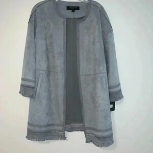 Andrew Marc Open Front Faux Suede Jacket